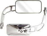 Bike It Knight Universal Rectangular Chrome Mirrors With 10mm Thread
